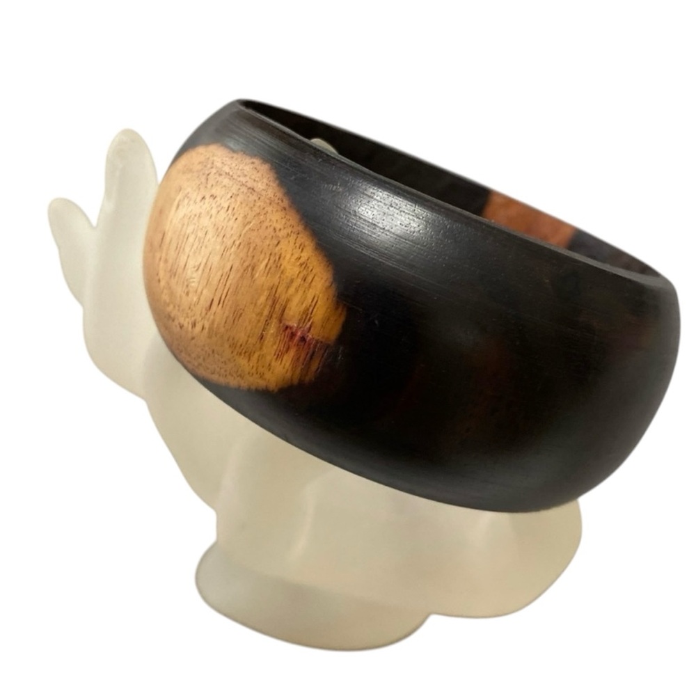 Bold Lynggaard Style Cool & Chunky Domed Wide Hardwood Bangle 3” Vintage…